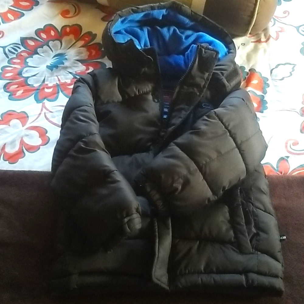 Boys puffer with fleece inside and hood coat